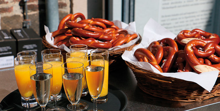 A basket of pretzels